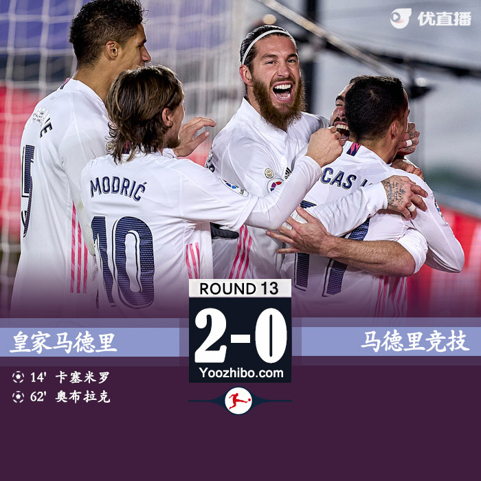 皇马2-0终结马竞